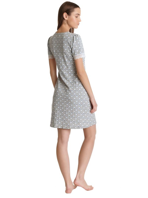 Nastrovje Potsdam Vive Maria Blue Rose Damen Nachthemd grau meliert allover Discount Store für neue Produkte