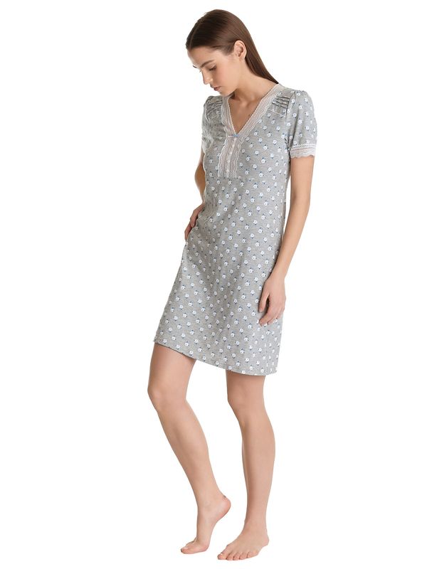 Nastrovje Potsdam Vive Maria Blue Rose Damen Nachthemd grau meliert allover Discount Store für neue Produkte