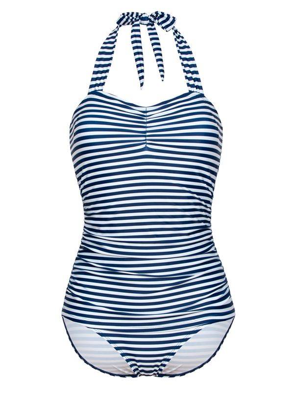 Nastrovje Potsdam Pussy Deluxe Sally Striped Damen Badeanzug marine allover Speichern exportieren