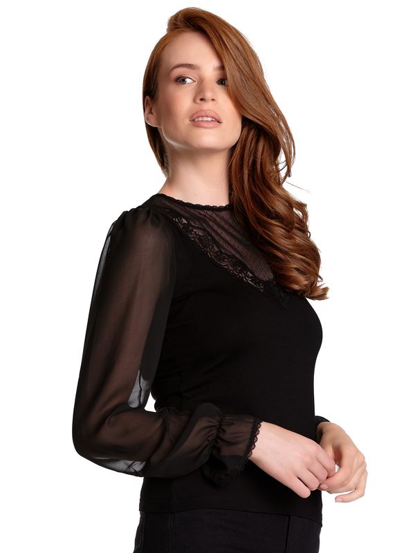 Nastrovje Potsdam Vive Maria Lace Dream Damen Langarmshirt schwarz Rabatte dieses Monats