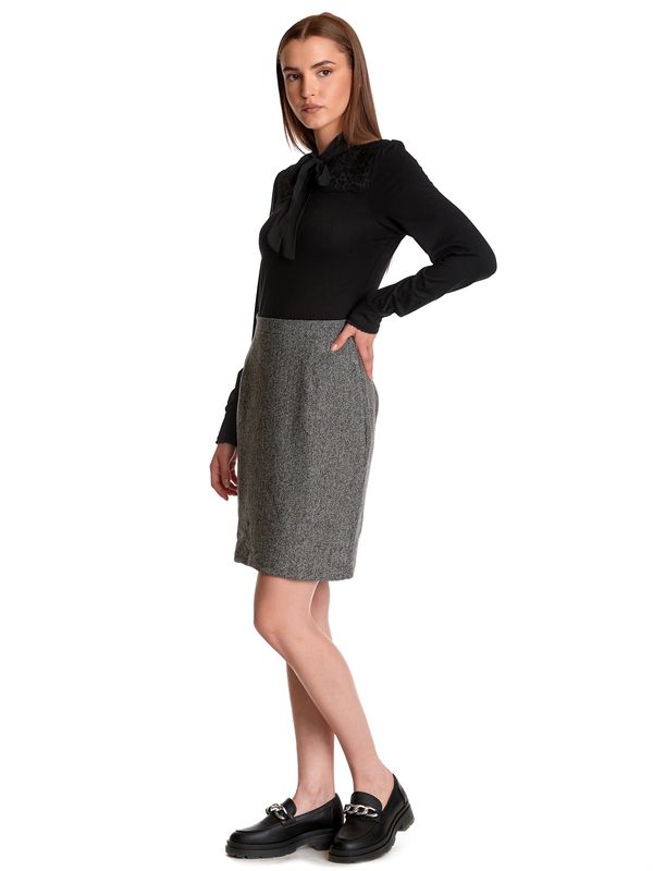 Nastrovje Potsdam Vive Maria Cottage Love Damen Blusenkleid grau meliert/schwarz Günstiger Verkauf
