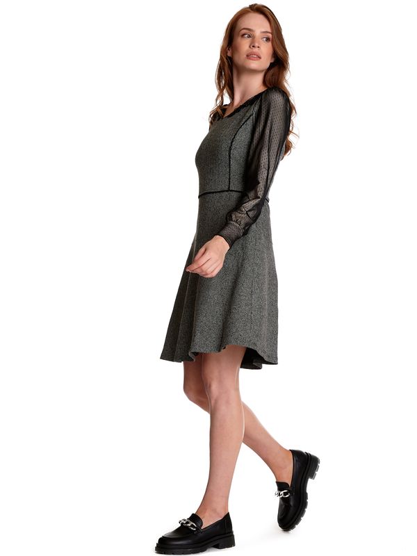 Nastrovje Potsdam Vive Maria Cottage Girl Damen A-Linien-Kleid grau meliert/schwarz Fabrikverkauf