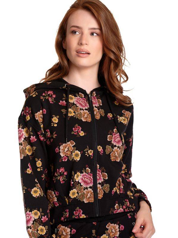 Nastrovje Potsdam Vive Maria Barock Sweat Damen Kapuzensweatjacke schwarz allover Limitierter Zeitrabatt