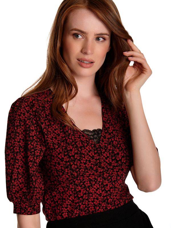Nastrovje Potsdam Vive Maria Red Passion Damen 3/4-Arm-Shirt schwarz allover Cyber Monday
