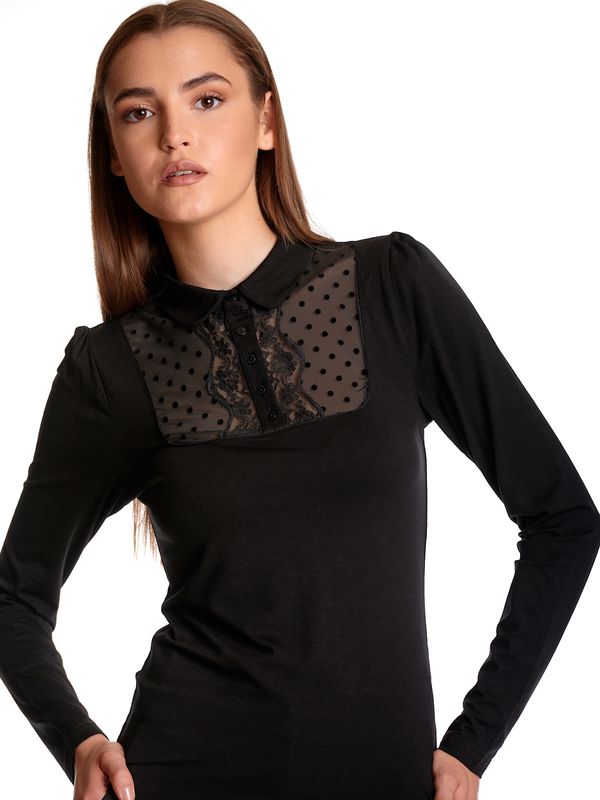 Nastrovje Potsdam Vive Maria Montmartre Black Damen Langarmshirt schwarz allover Valentinstagsangebot