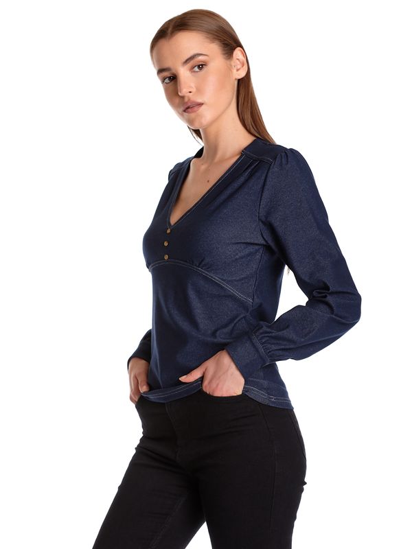 Nastrovje Potsdam Vive Maria Nevada Girl Denim Damen Langarmshirt blau Wochenangebot