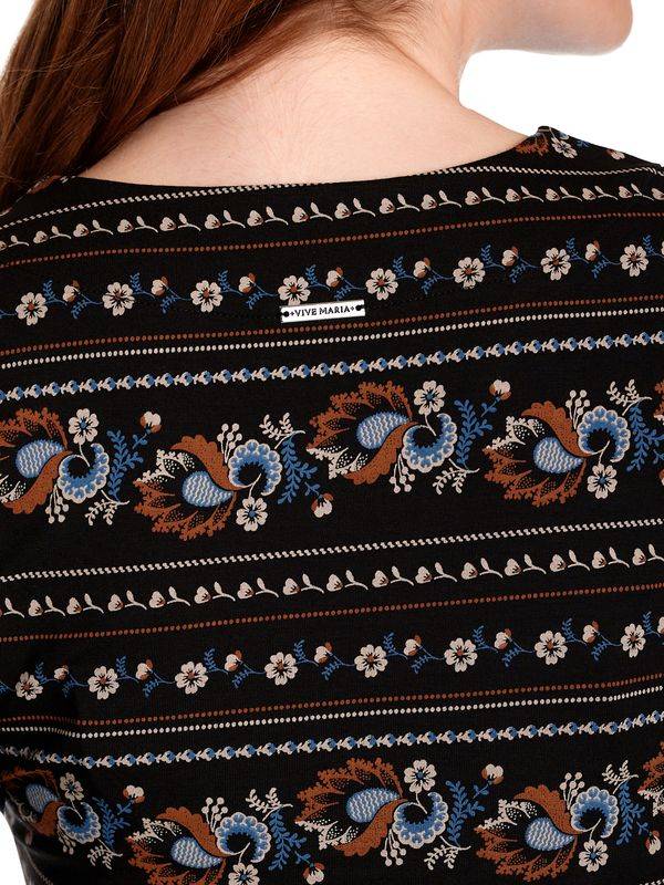Nastrovje Potsdam Vive Maria Poetry Flower Damen Langarmshirt schwarz allover Letzte 2 Tage