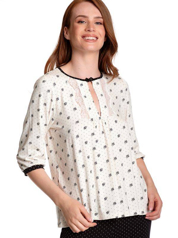 Nastrovje Potsdam Vive Maria Bisou Pour Toi Damen Pyjama creme allover/schwarz allover Speichern exportieren