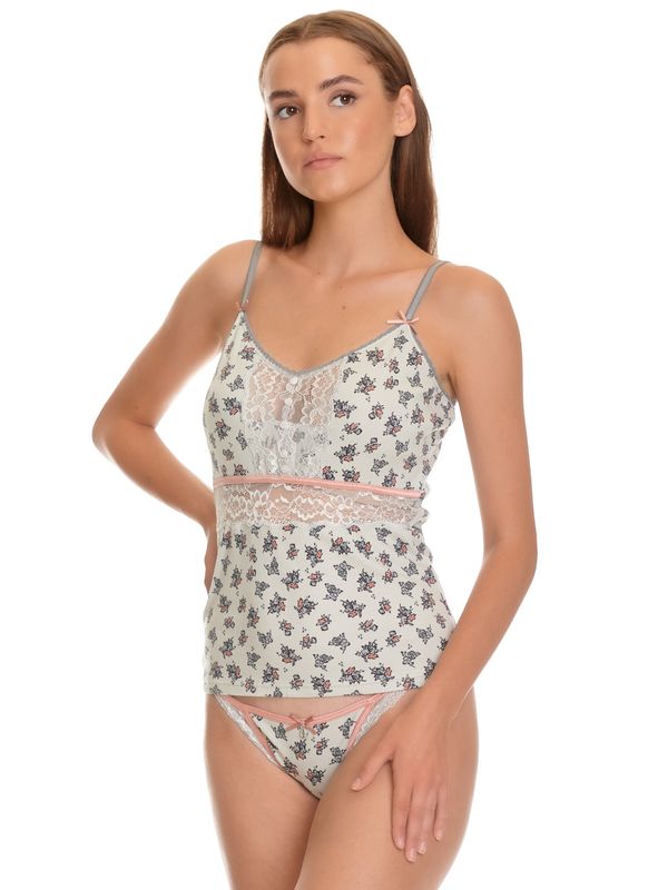 Nastrovje Potsdam Vive Maria Sugar Boudoir Damen Wäscheset: Top mit Slip hellgrau allover 50% Rabatt für begrenzte Zeit