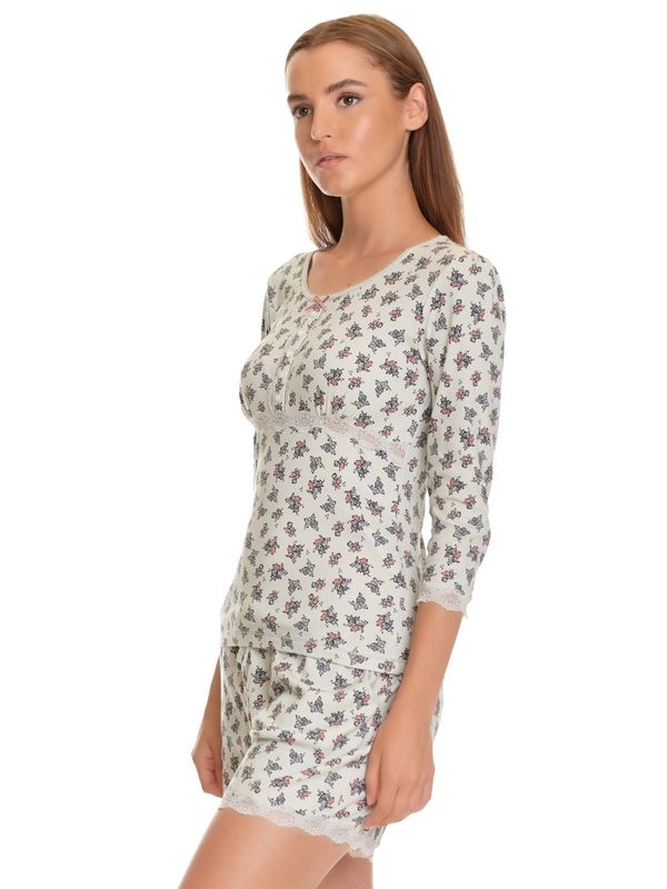 Nastrovje Potsdam Vive Maria Sugar Girl Damen Pyjama hellgrau allover 2025