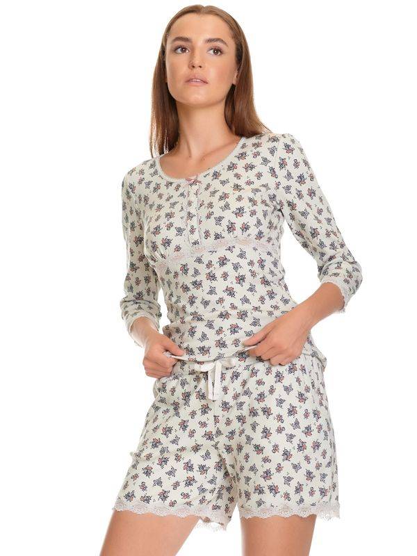 Nastrovje Potsdam Vive Maria Sugar Girl Damen Pyjama hellgrau allover 2025