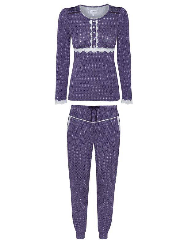 Nastrovje Potsdam Vive Maria Cosy Hanoi Damen Pyjama blau allover