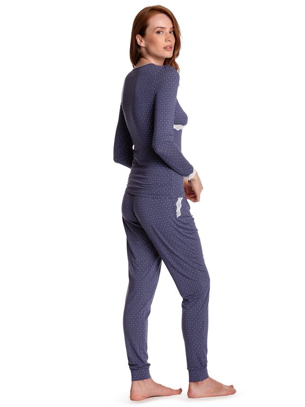 Nastrovje Potsdam Vive Maria Cosy Hanoi Damen Pyjama blau allover Auslauf