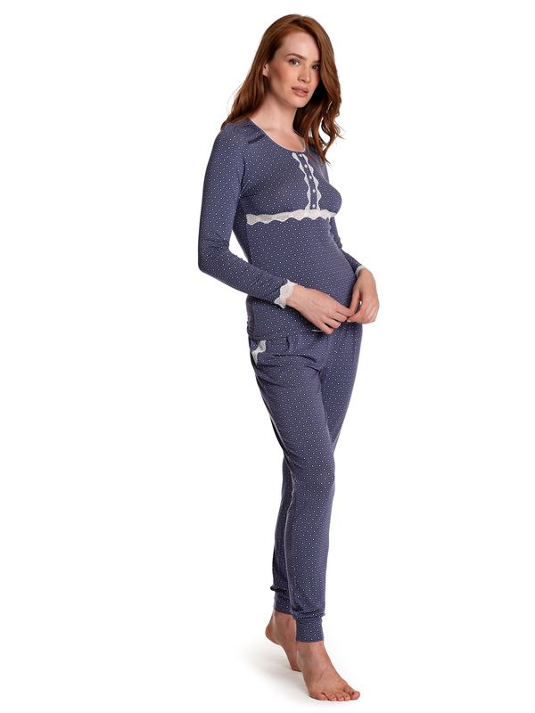 Nastrovje Potsdam Vive Maria Cosy Hanoi Damen Pyjama blau allover Auslauf