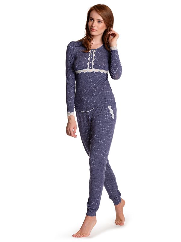 Nastrovje Potsdam Vive Maria Cosy Hanoi Damen Pyjama blau allover Auslauf