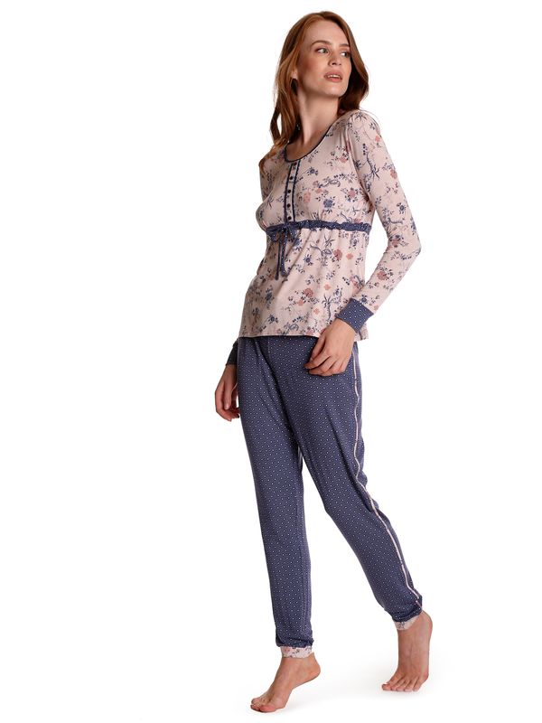 Nastrovje Potsdam Vive Maria Hanoi Love Damen Pyjama lila allover/blau allover im Angebot