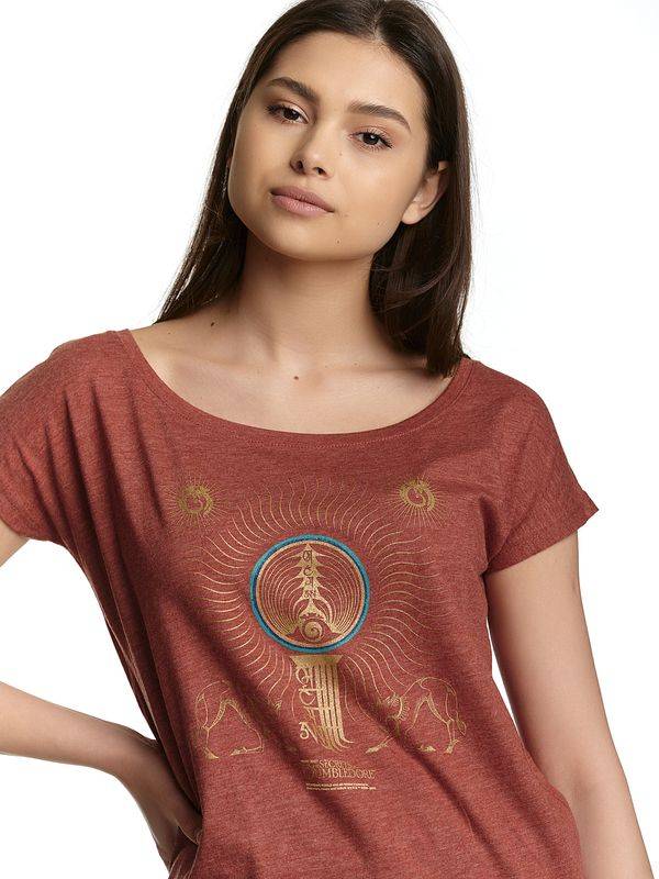 Nastrovje Potsdam Fantastic Beasts Creatures Damen Loose-Shirt rot meliert Heißer Verkauf