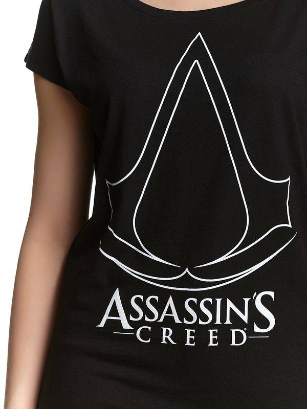 Nastrovje Potsdam Assassins Creed Symbol Damen Loose-Shirt schwarz Top Angebot