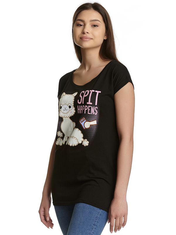Nastrovje Potsdam Amufun Alpacasso Spit Happens Damen Loose-Shirt schwarz Große Rabatte