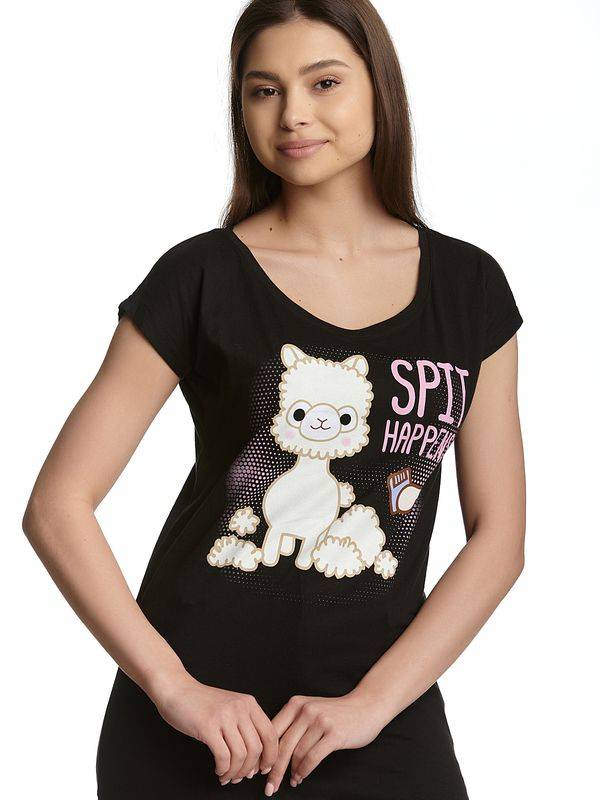 Nastrovje Potsdam Amufun Alpacasso Spit Happens Damen Loose-Shirt schwarz Große Rabatte