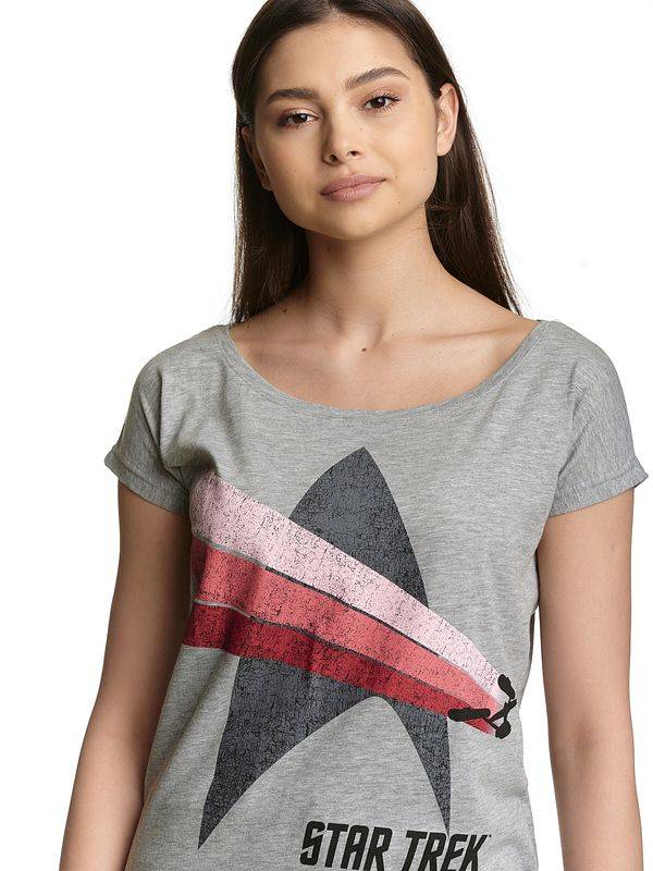 Nastrovje Potsdam Star Trek Free Flight Damen Loose-Shirt grau meliert Neuheiten