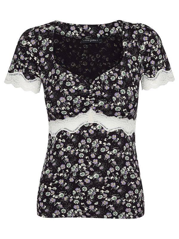 Nastrovje Potsdam Vive Maria Midnight Flower Damen T-Shirt schwarz allover