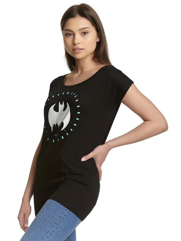 Nastrovje Potsdam Batman Circle Logo Damen Loose-Shirt schwarz Discount Store für neue Produkte