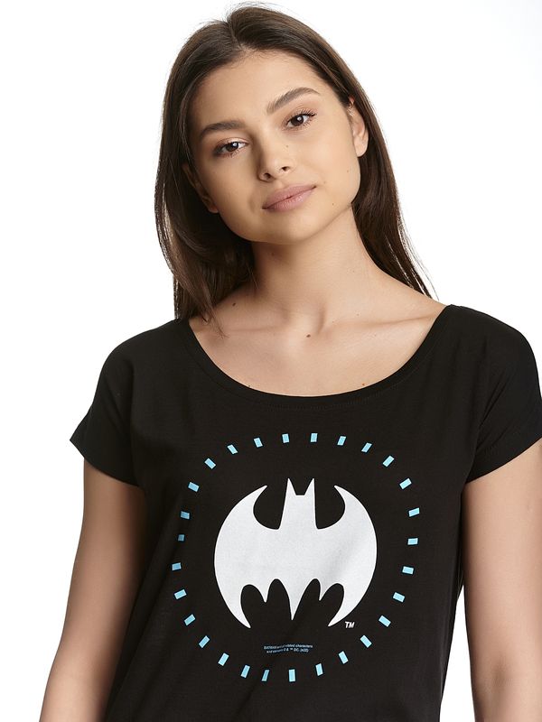 Nastrovje Potsdam Batman Circle Logo Damen Loose-Shirt schwarz Discount Store für neue Produkte