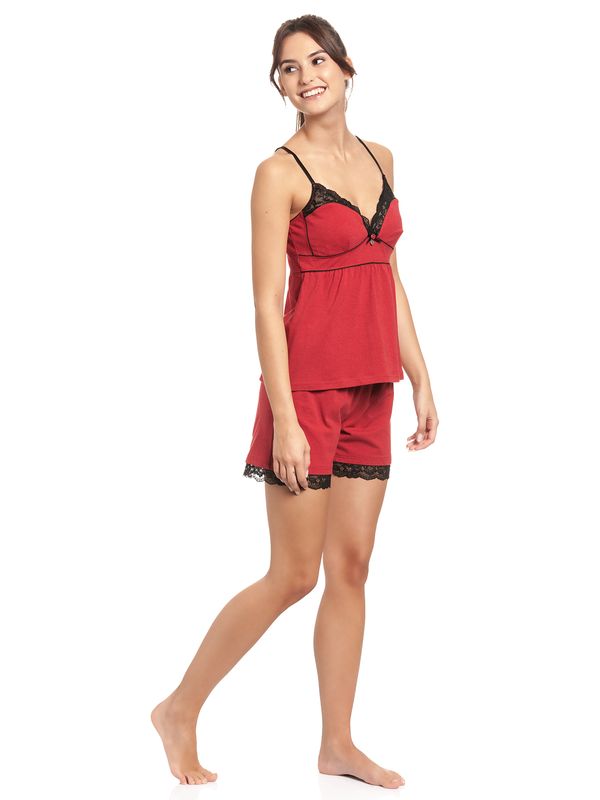Nastrovje Potsdam Vive Maria Libstick Babe Damen Pyjama rot Fabrikladen