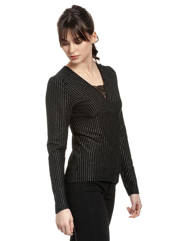 Nastrovje Potsdam Vive Maria Glamour Dandy Damen Langarmshirt schwarz Im Verkauf