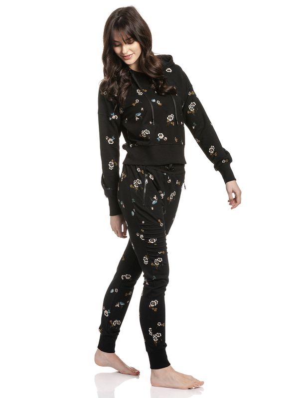 Nastrovje Potsdam Vive Maria Floral Sport Damen Kapuzenpullover schwarz allover Kostenloser Versand