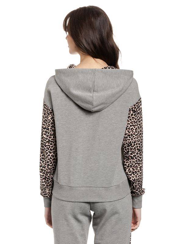 Nastrovje Potsdam Vive Maria Cosy Leo Damen Kapuzenpullover grau meliert/leo allover Fabrik Onlineshop