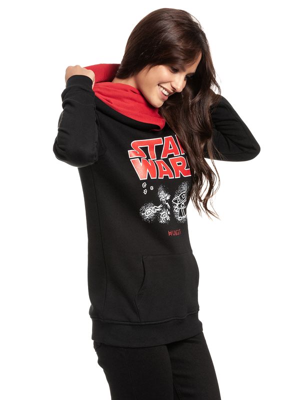Nastrovje Potsdam The Mandalorian Grogu Hungry Damen Schalkragenpullover schwarz/rot Große Rabatte