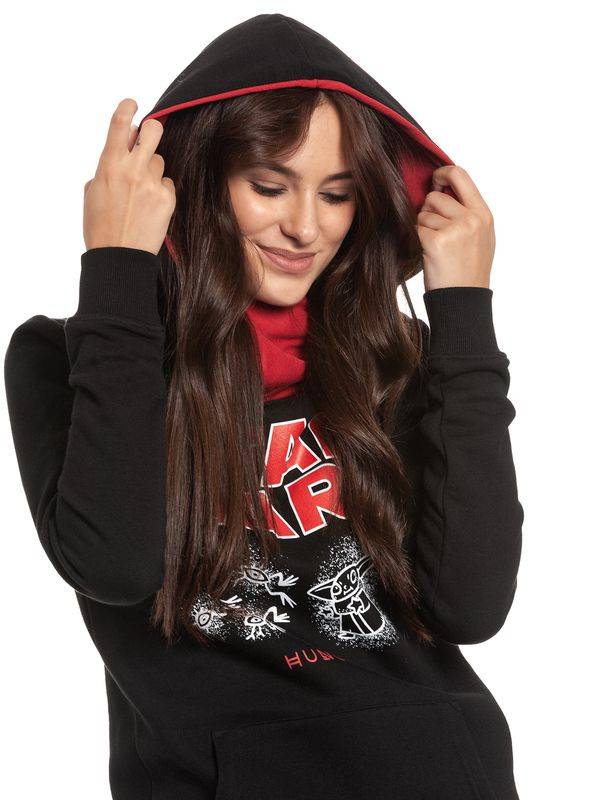 Nastrovje Potsdam The Mandalorian Grogu Hungry Damen Schalkragenpullover schwarz/rot Große Rabatte