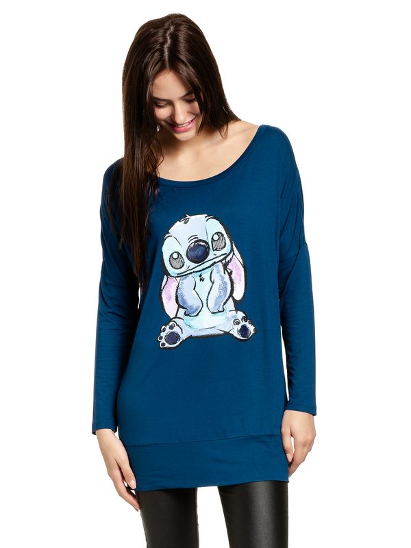 Nastrovje Potsdam Lilo & Stitch Blue Stitch Damen Langarmshirt blau Riesige Ersparnisse