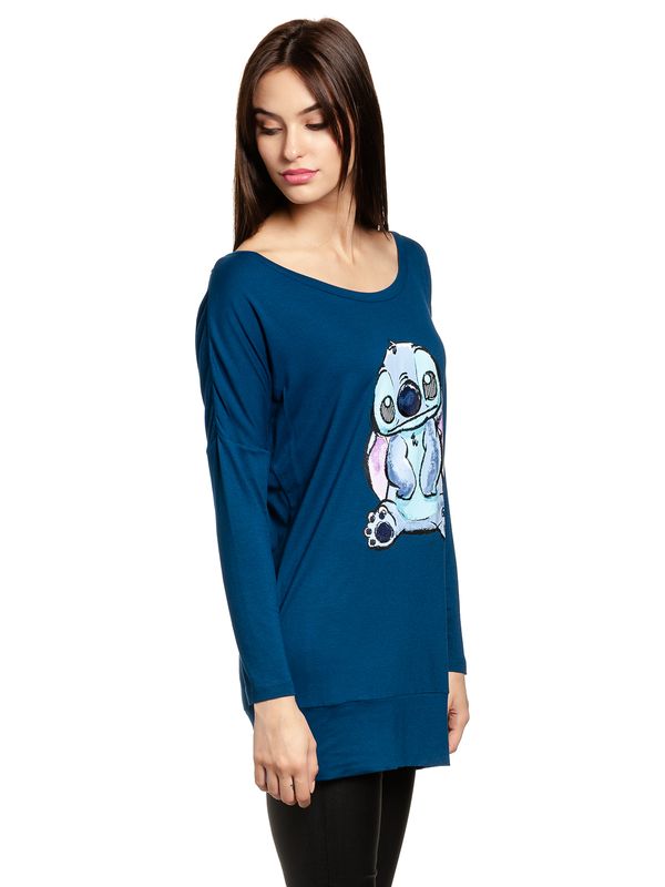 Nastrovje Potsdam Lilo & Stitch Blue Stitch Damen Langarmshirt blau Riesige Ersparnisse