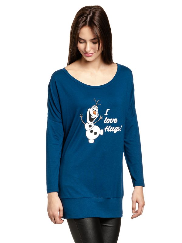 Nastrovje Potsdam Frozen - Die Eiskönigin I Love Hugs Olaf Damen Langarmshirt blau Nur noch ein Tag übrig