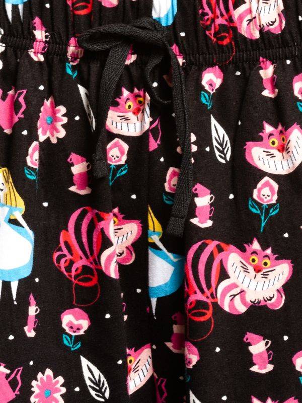 Nastrovje Potsdam Alice im Wunderland Tea Damen Pyjama schwarz allover 50% Rabatt mit kostenlosem Versand