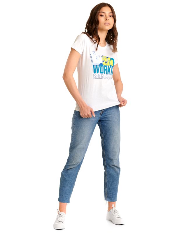 Nastrovje Potsdam Minions Workin&#039; From Home Damen T-Shirt weiss Kostenloser Versand international