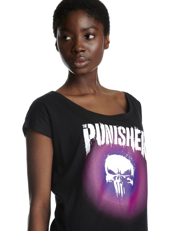Nastrovje Potsdam The Punisher Psychedelic Warface Damen Loose-Shirt schwarz Black Friday Preise