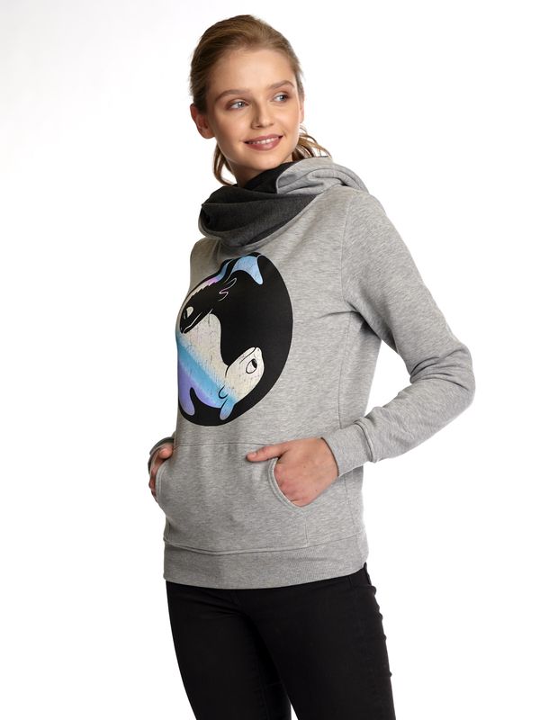 Nastrovje Potsdam Dragons, Drachenzähmen leicht gemacht Night&Light Damen Schalkragenpullover grau meliert 2025