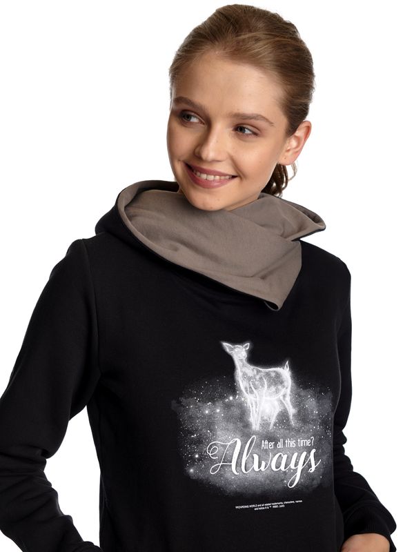 Nastrovje Potsdam Harry Potter Patronus Damen Schalkragenpullover schwarz/grau Auslauf