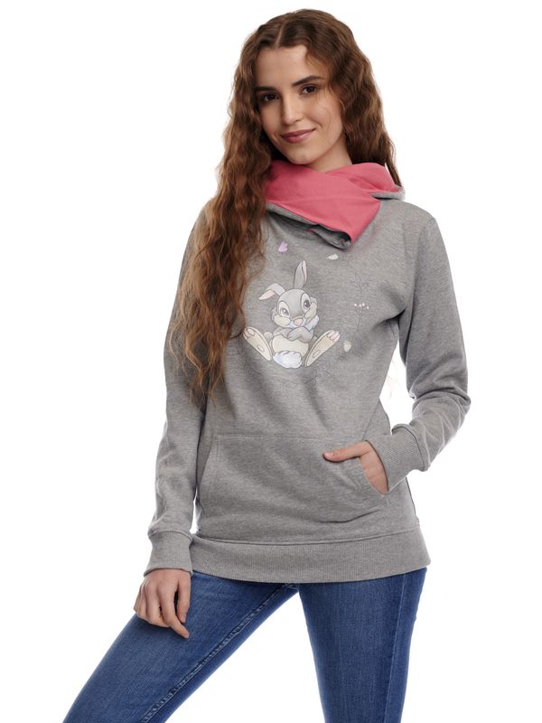 Nastrovje Potsdam Bambi Thumper Damen Schalkragenpullover grau meliert/pink Verkauf
