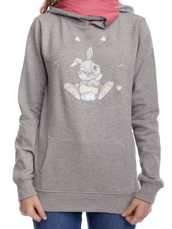 Nastrovje Potsdam Bambi Thumper Damen Schalkragenpullover grau meliert/pink Verkauf