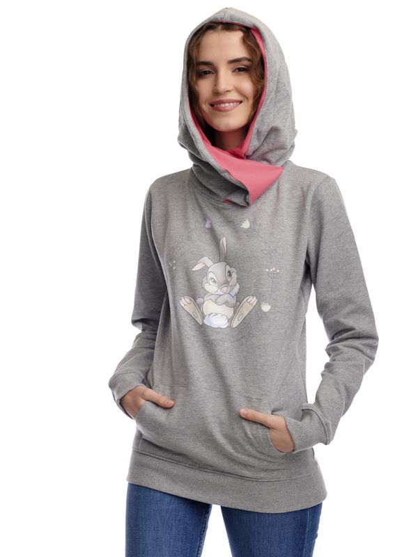 Nastrovje Potsdam Bambi Thumper Damen Schalkragenpullover grau meliert/pink Verkauf