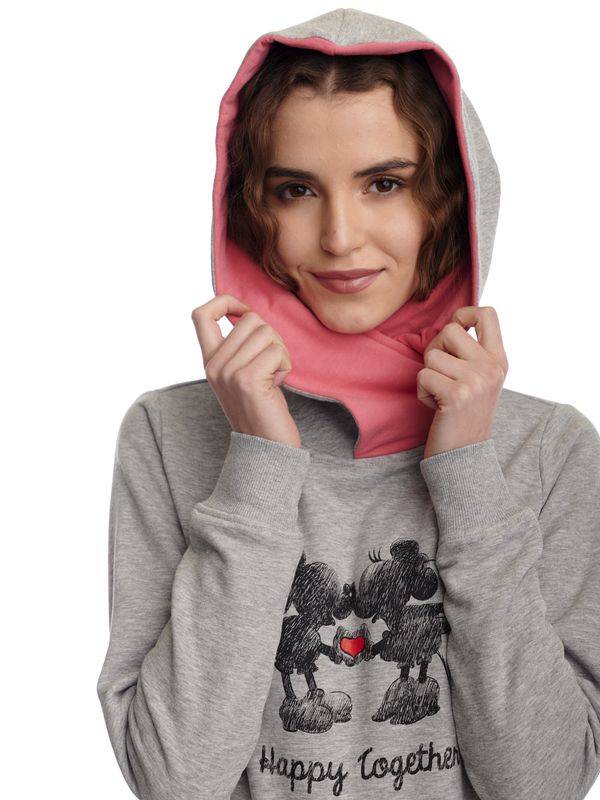 Nastrovje Potsdam Disney Happy Together Damen Schalkragenpullover grau meliert/pink Angebote