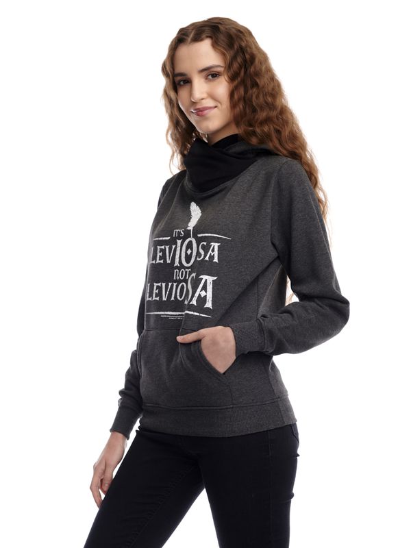 Nastrovje Potsdam Harry Potter Leviosa Damen Schalkragenpullover grau/schwarz Hotsell