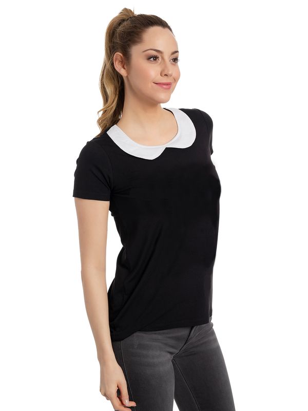 Nastrovje Potsdam Nastrovje Potsdam Sweet Collar Damen Blusenshirt schwarz im Angebot