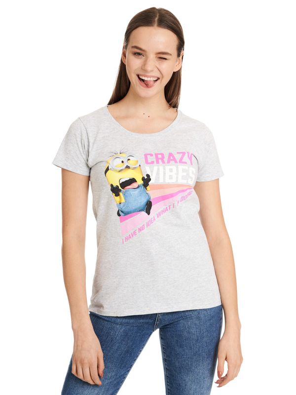 Nastrovje Potsdam Minions No Idea Damen T-Shirt grau meliert Günstiger Verkauf