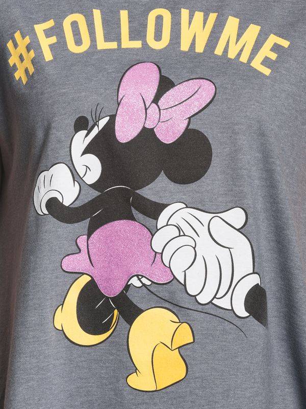 Nastrovje Potsdam Disney Mickey Mouse Follow Me Damen T-Shirt dunkelgrau Fabrikverkauf